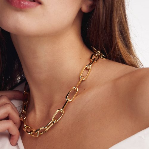Collana in bronzo dorato catena forzatina Unoaerre donna 2023