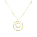 Collana in bronzo dorato con cerchi pendenti bicolore