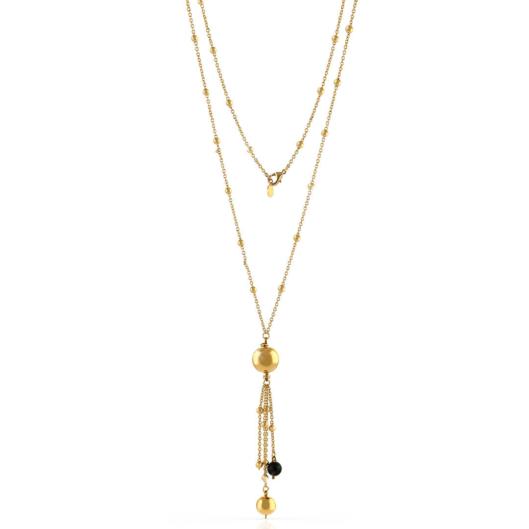Collana in bronzo dorato rosa donna 1448
