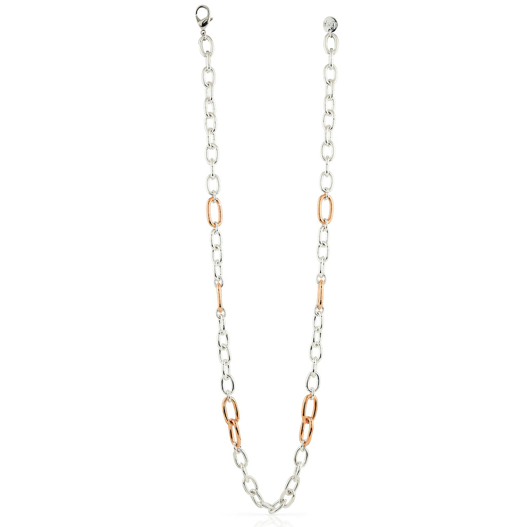 Collana in bronzo dorato rosa ed argentato 1679 Unoaerre donna