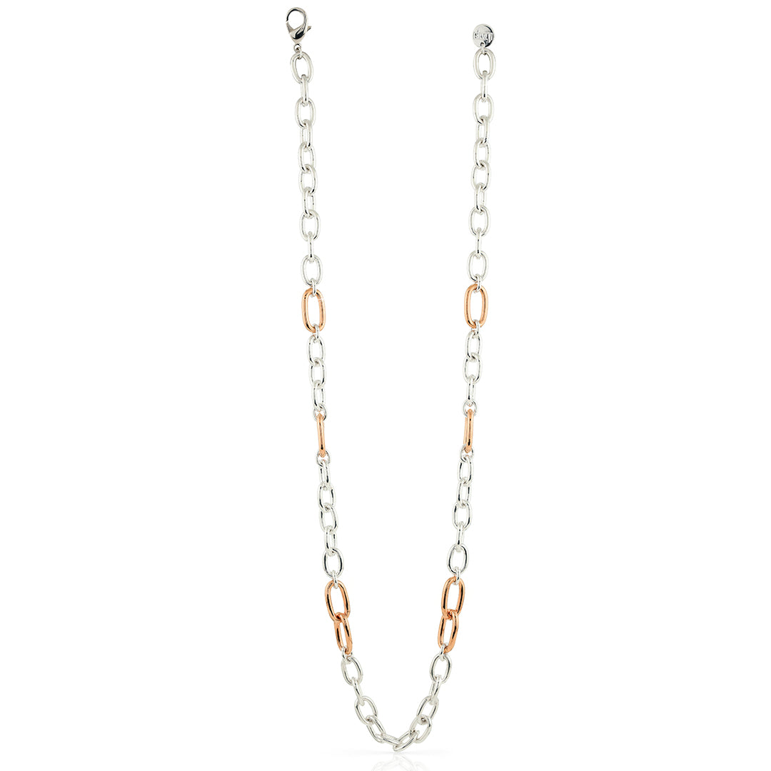 Collana in bronzo dorato rosa ed argentato 1679 Unoaerre donna