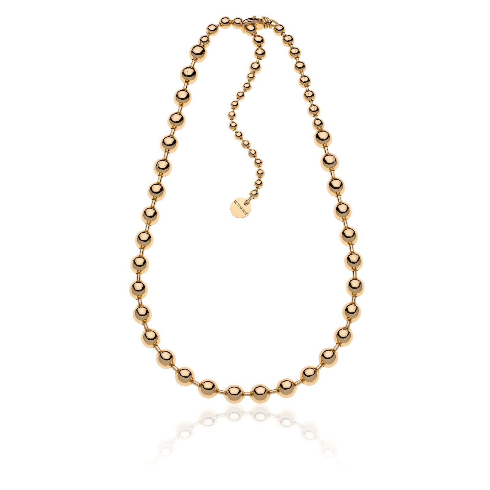 Collana in bronzo dorato sphere Unoaerre donna 1990