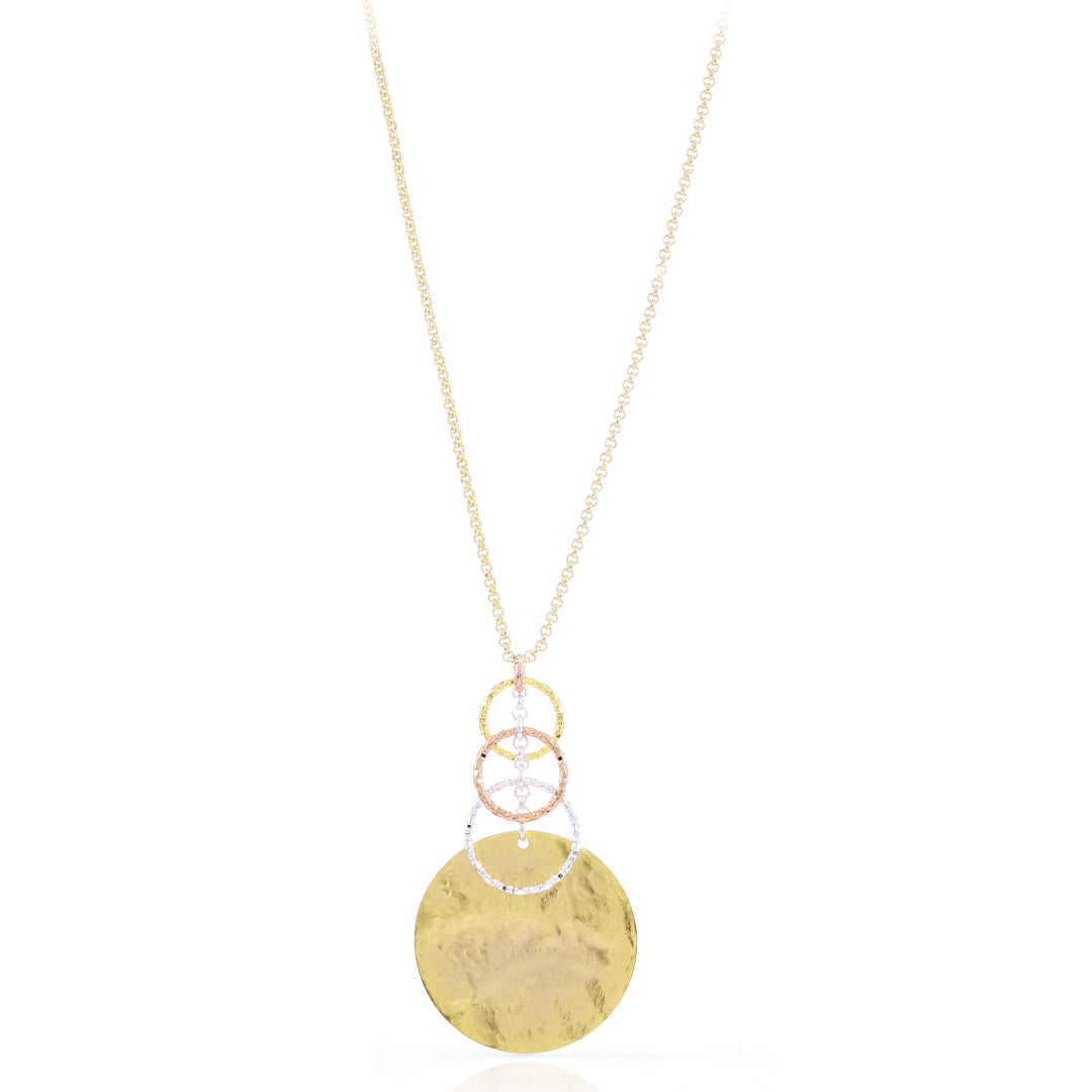 Bronzekette dreifarbig mit goldenem Unoaerre Anhänger Damen 0495