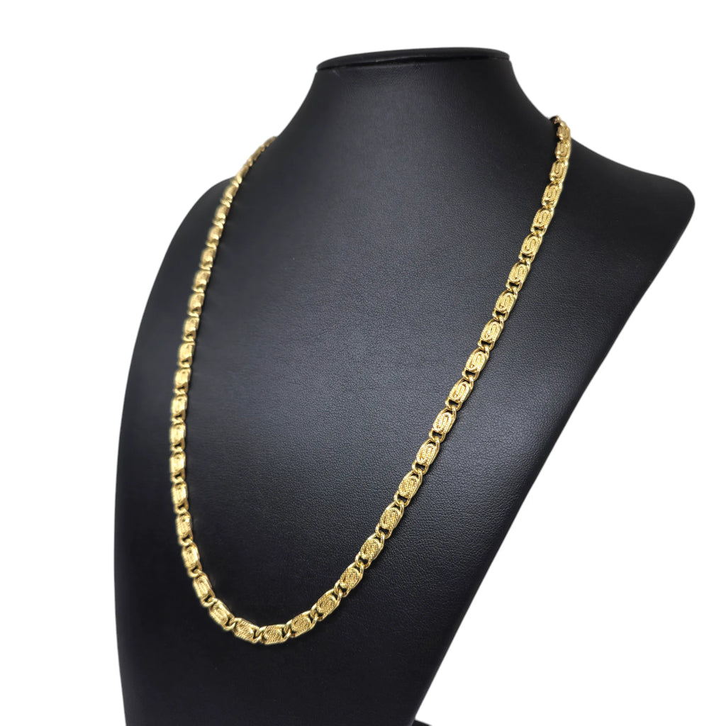 Collana in oro 18 carati maglia intrecciata martellata