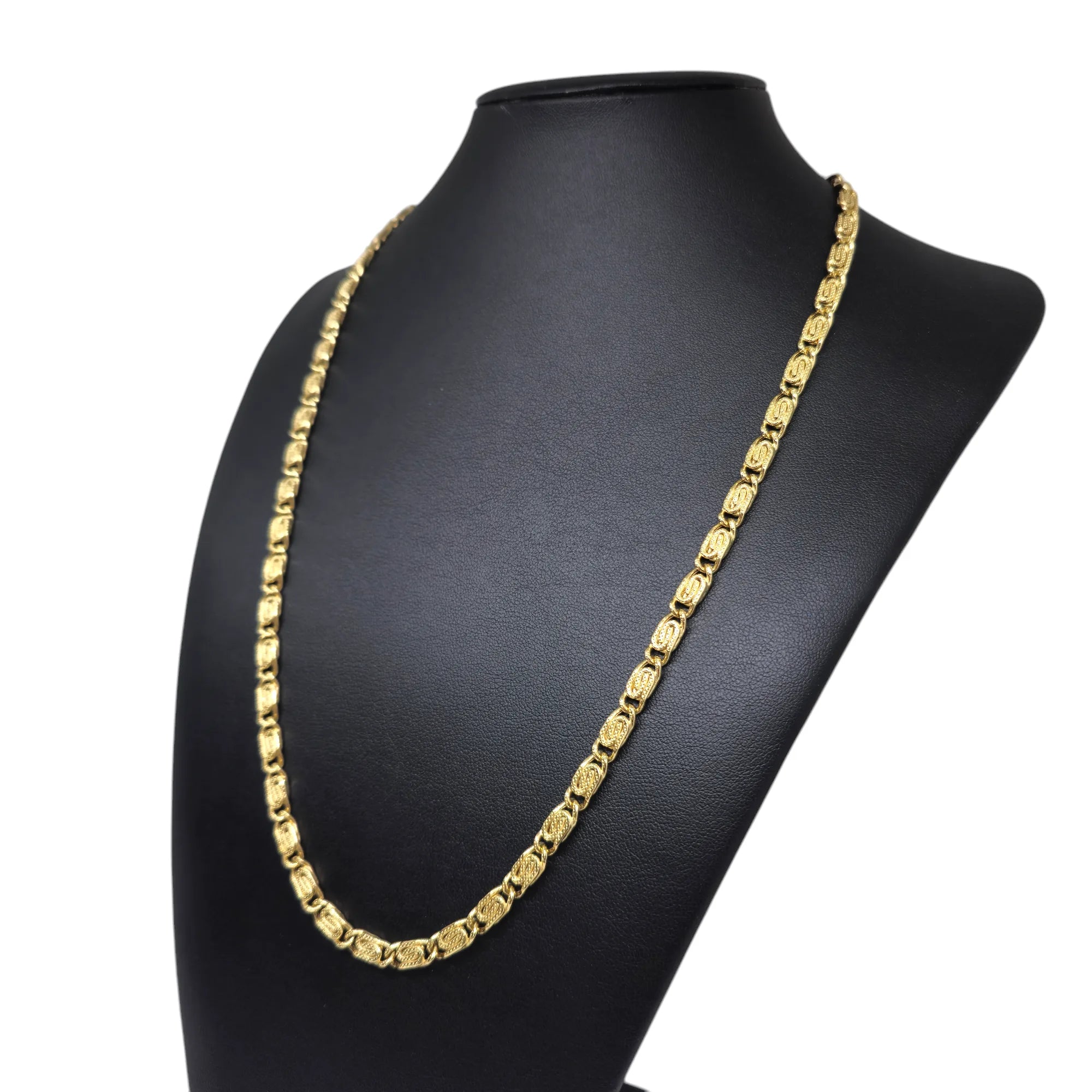 Collana in oro 18 carati maglia intrecciata martellata