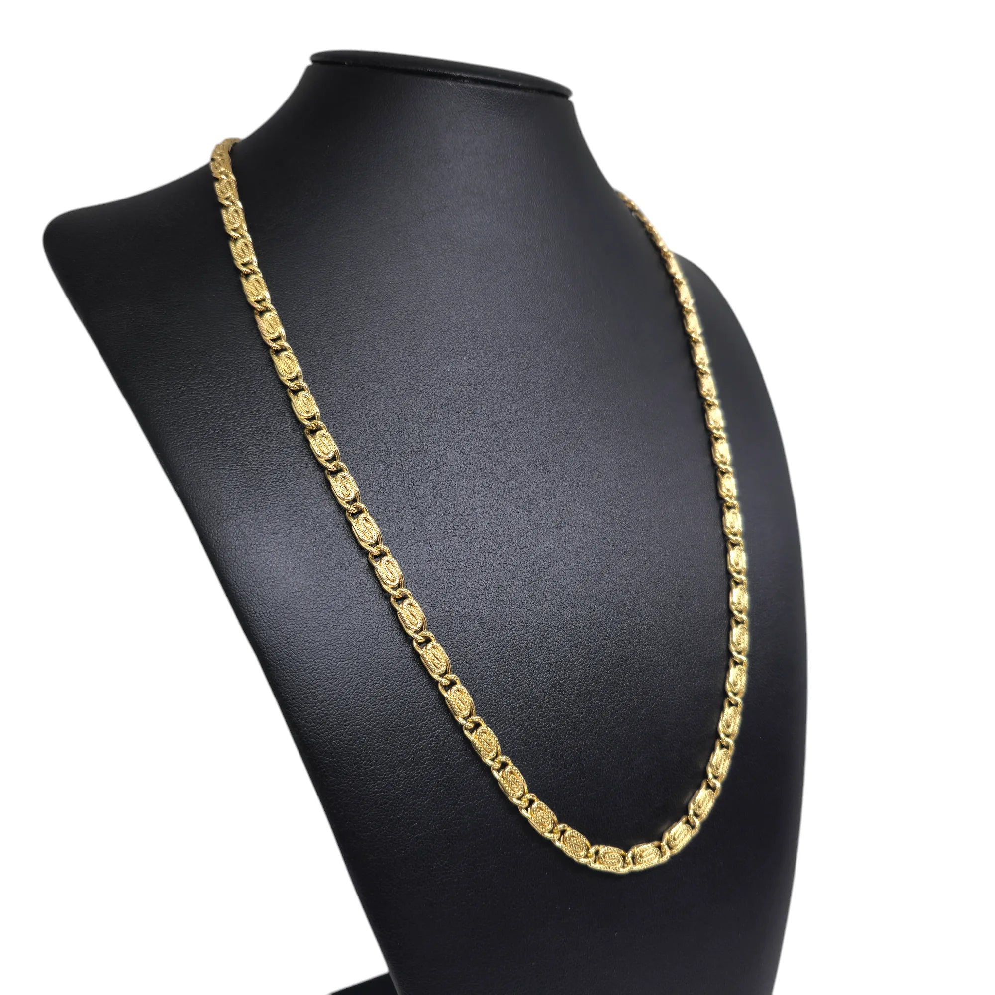 Collana in oro 18 carati maglia intrecciata martellata
