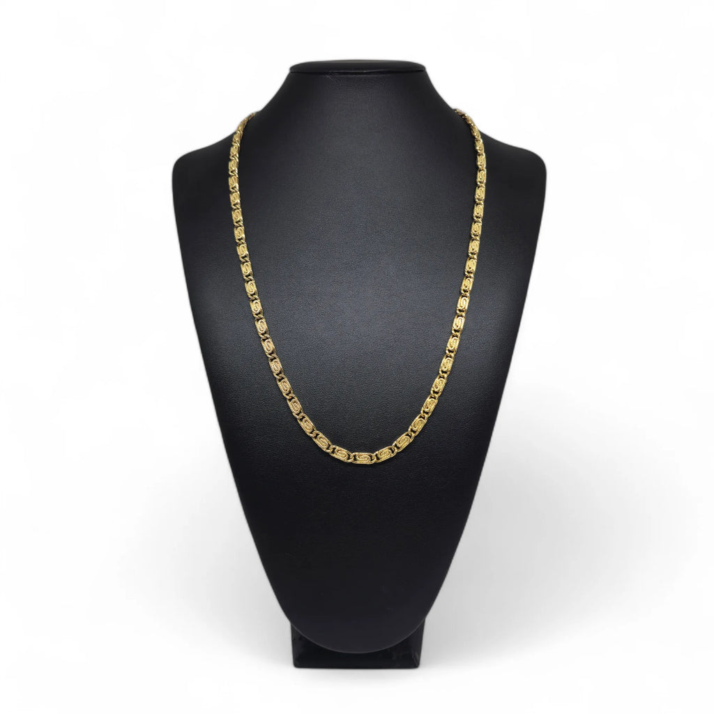 Collana in oro 18 carati maglia intrecciata martellata