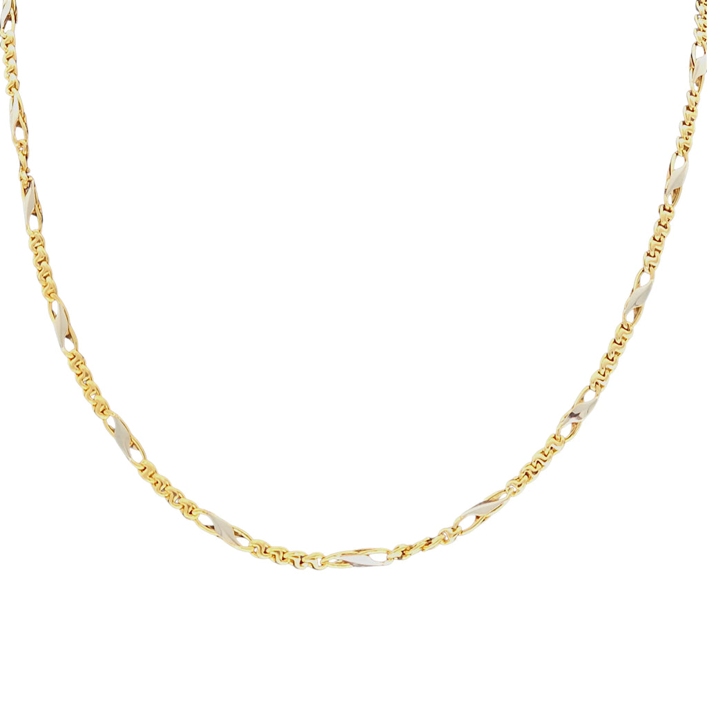 Collana in oro 18kt bicolore maglia 4+1