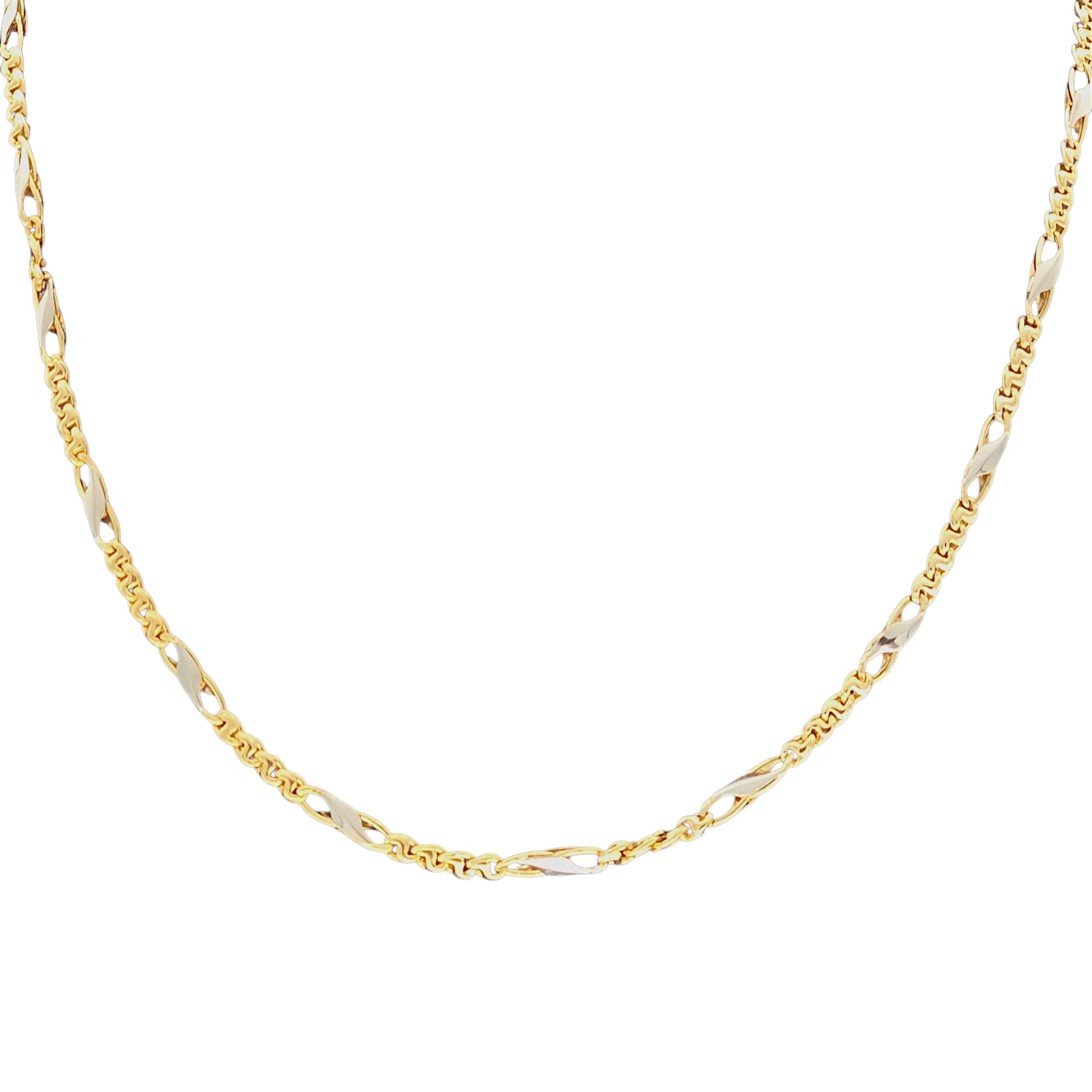 Collana in oro 18kt bicolore maglia 4+1