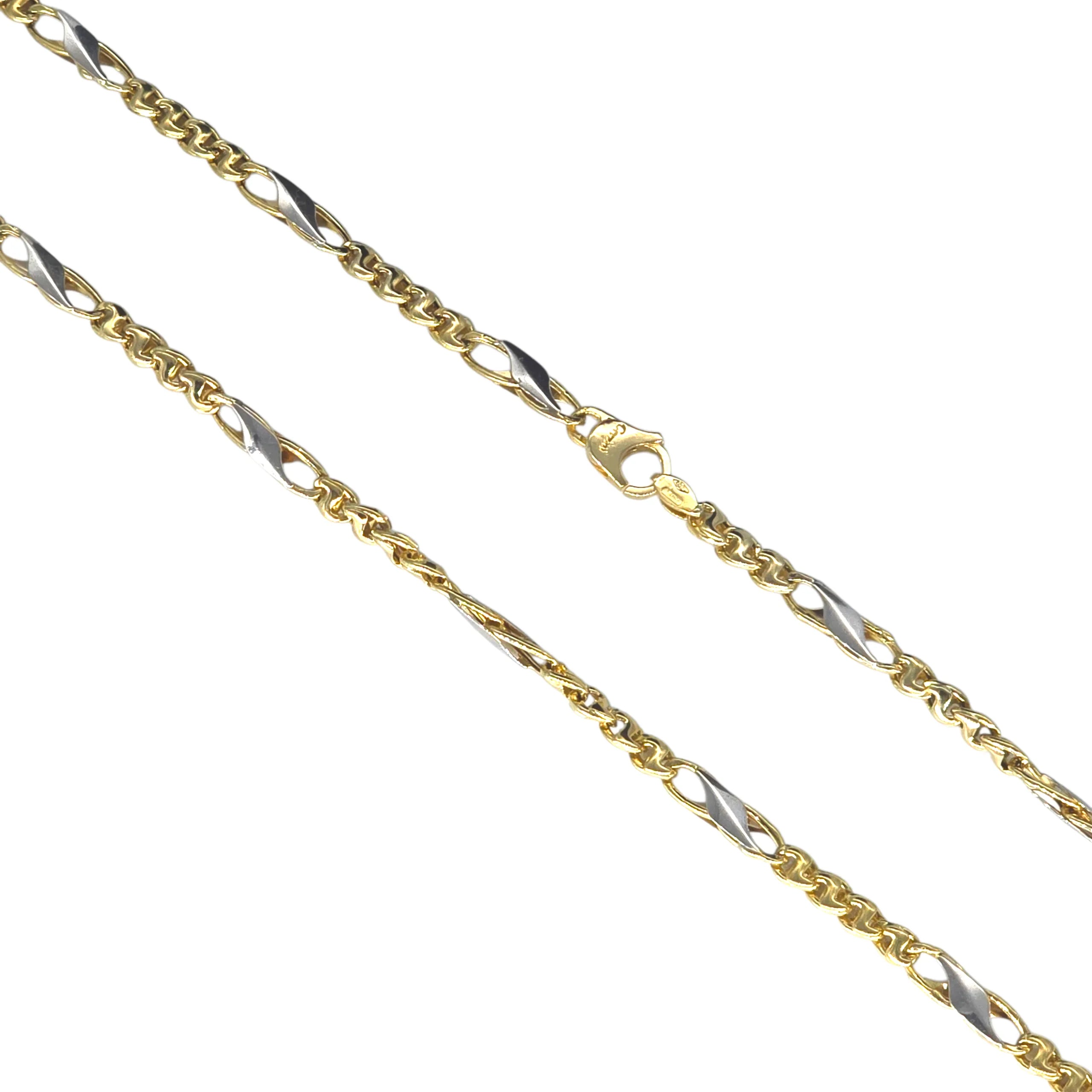 Collana in oro 18kt bicolore maglia 4+1