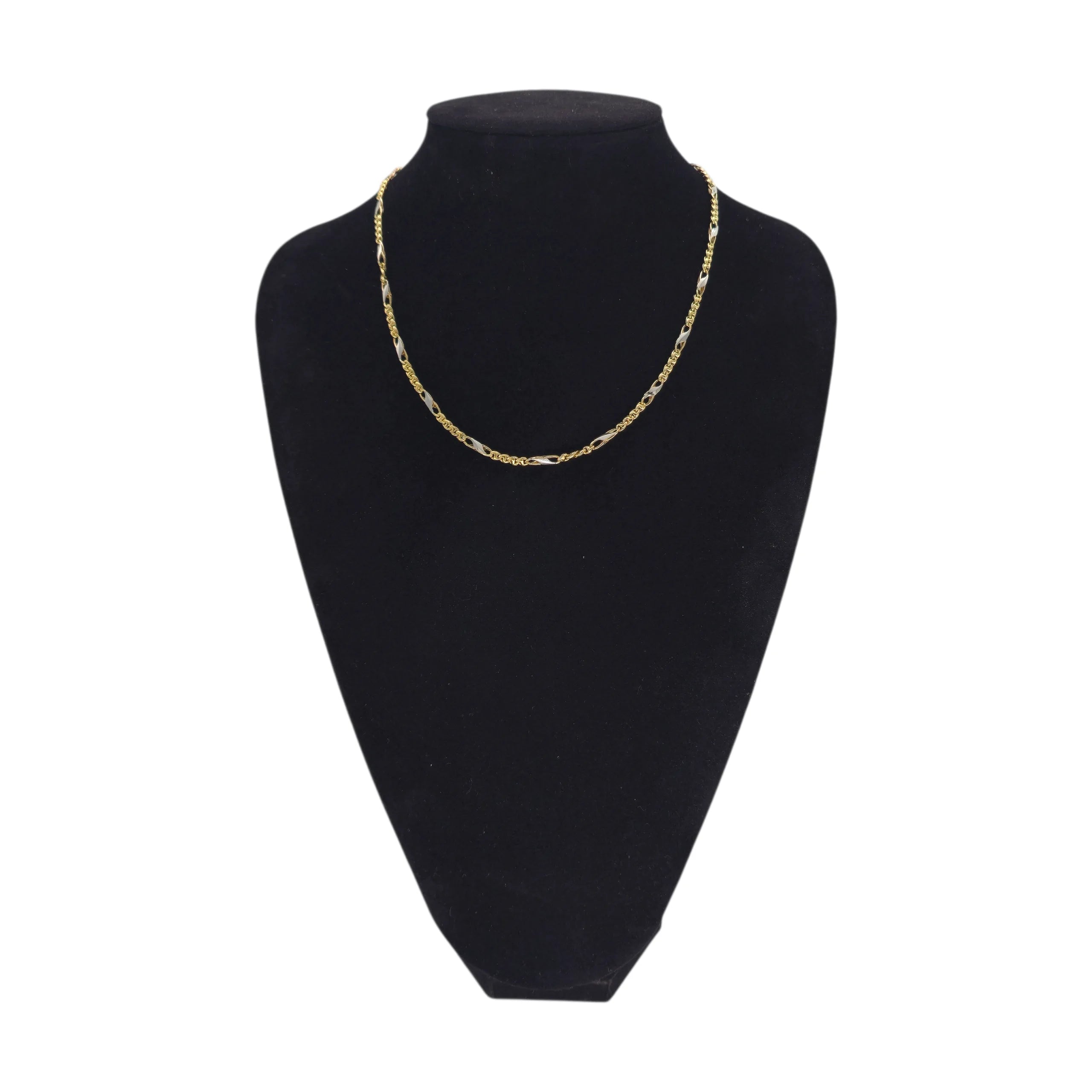 Collana in oro 18kt bicolore maglia 4+1