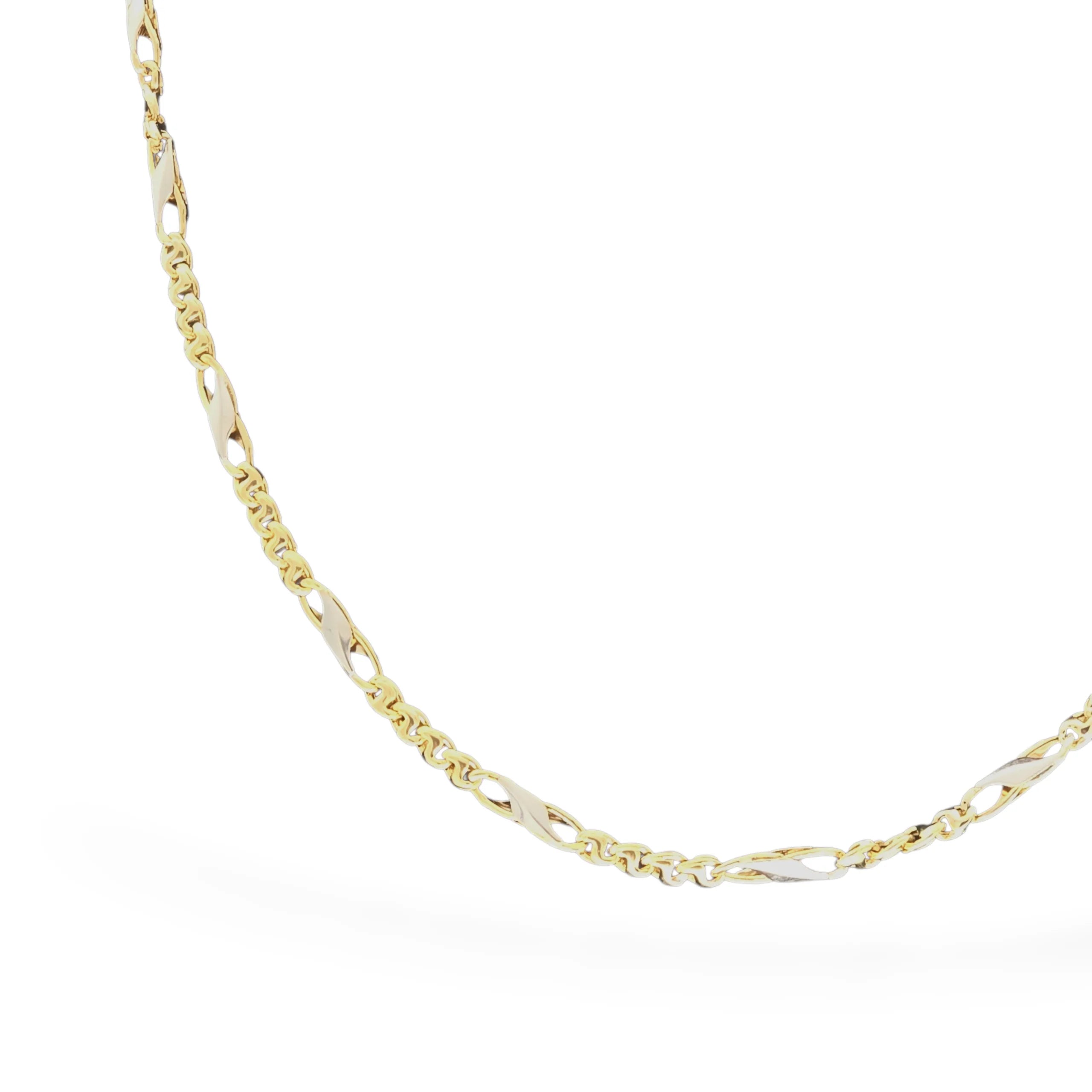 Collana in oro 18kt bicolore maglia 4+1