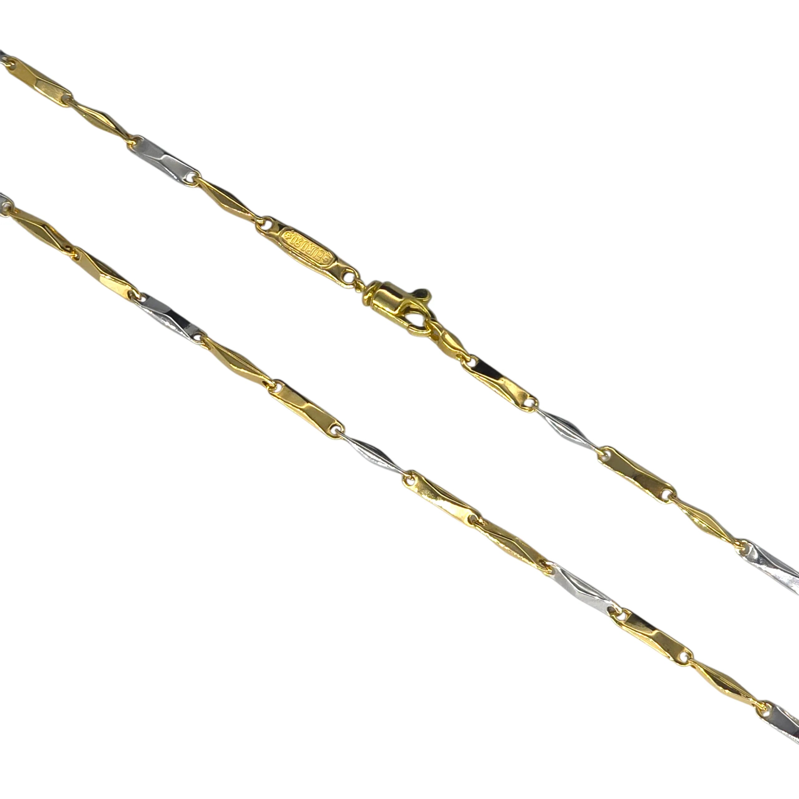 Collana in oro 18kt bicolore maglia stile moderno