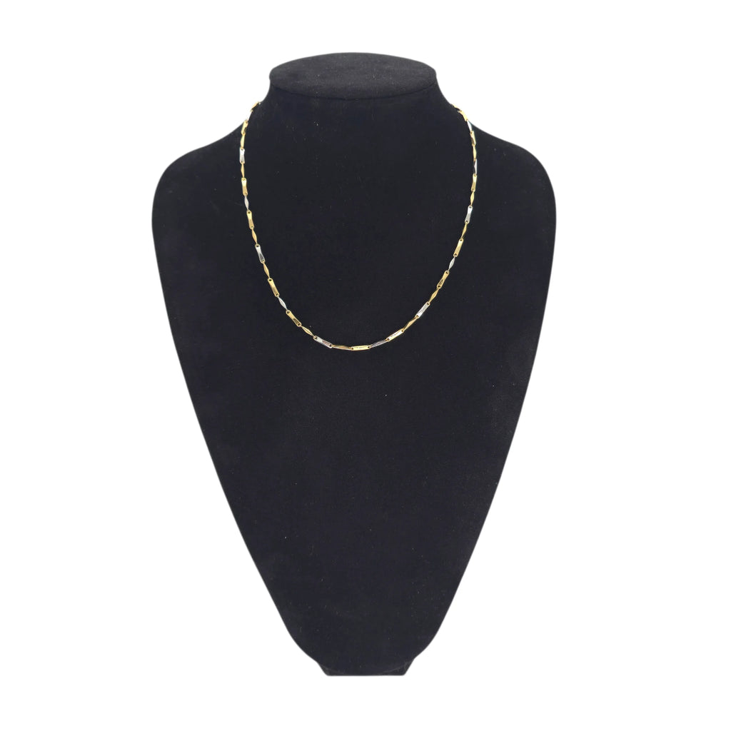 Collana in oro 18kt bicolore maglia stile moderno