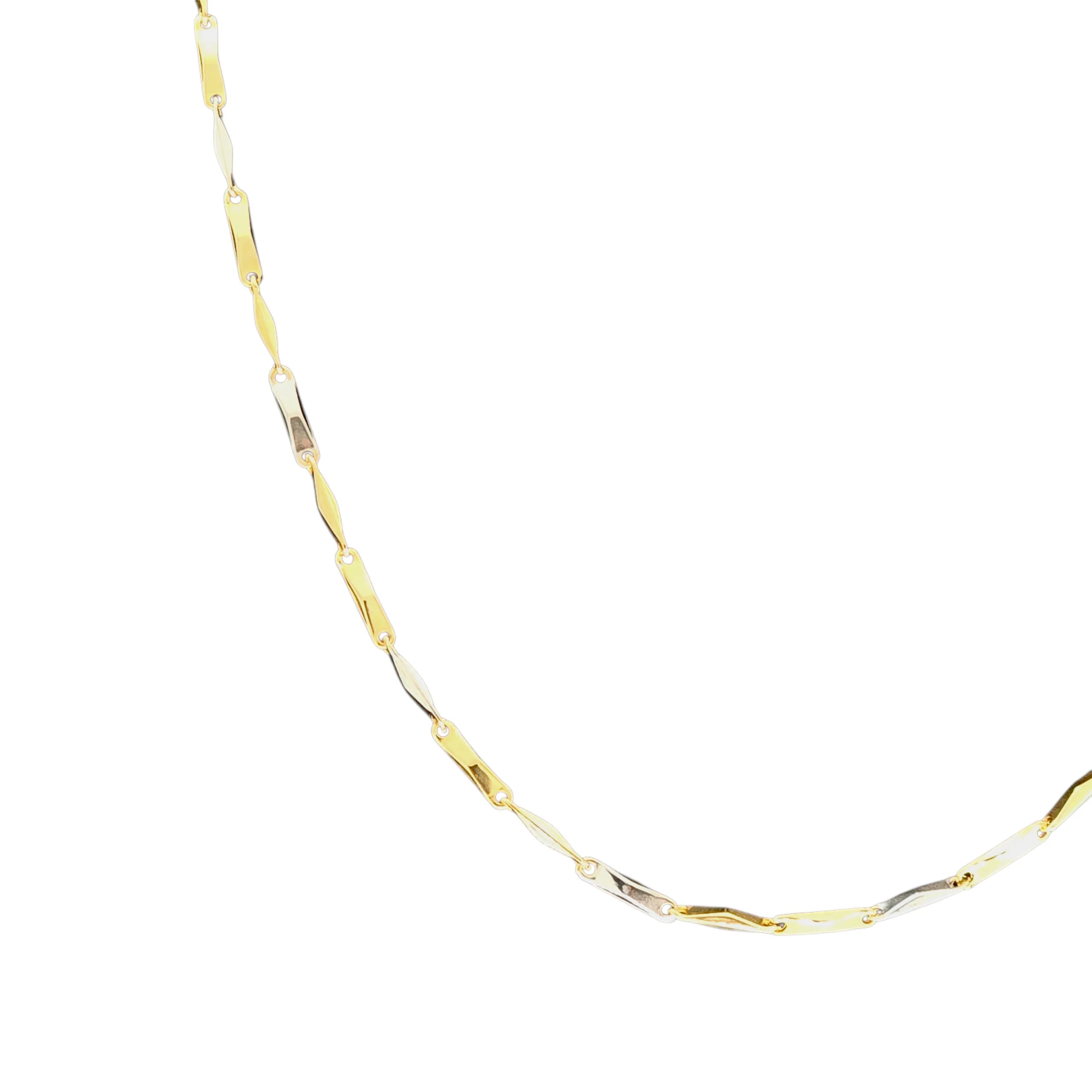 Collana in oro 18kt bicolore maglia stile moderno