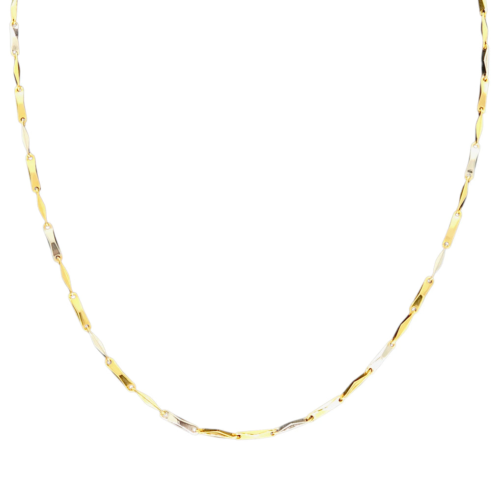 Collana in oro 18kt bicolore maglia stile moderno