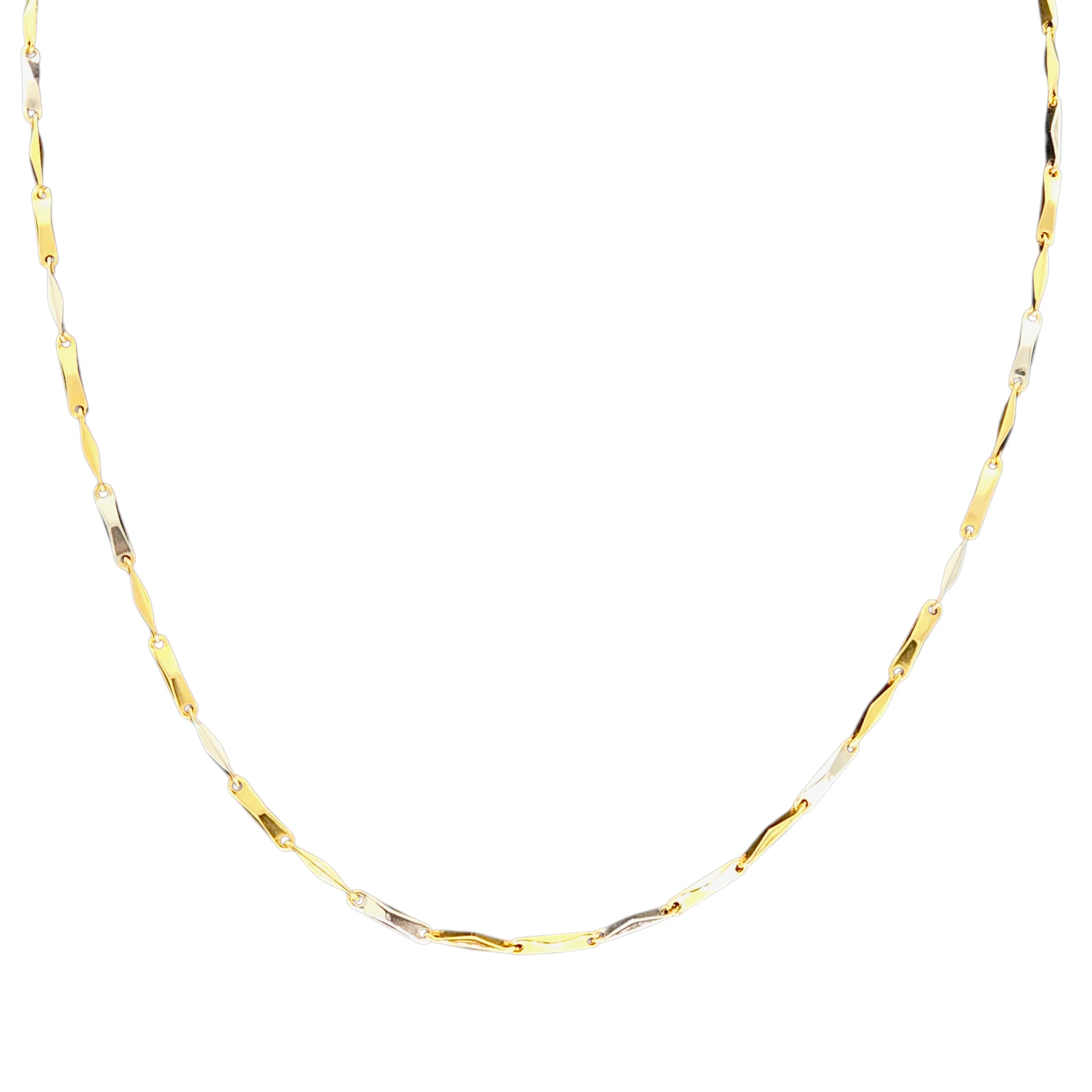 Collana in oro 18kt bicolore maglia stile moderno