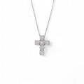 Collana in oro 18kt con pendente croce di diamanti bianchi