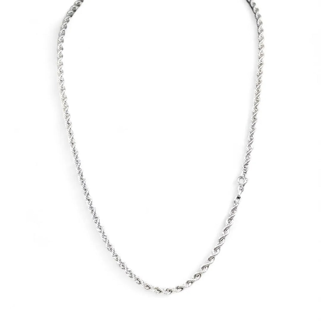 Collana in oro bianco funetta 18 carati lunghezza 50 cm peso 5,9 gr