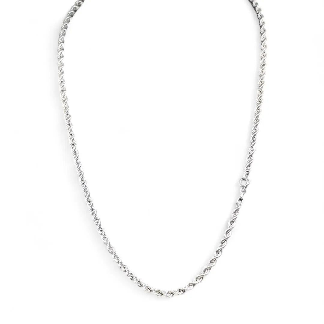 Collana in oro bianco funetta 18 carati lunghezza 50 cm peso 5,9 gr