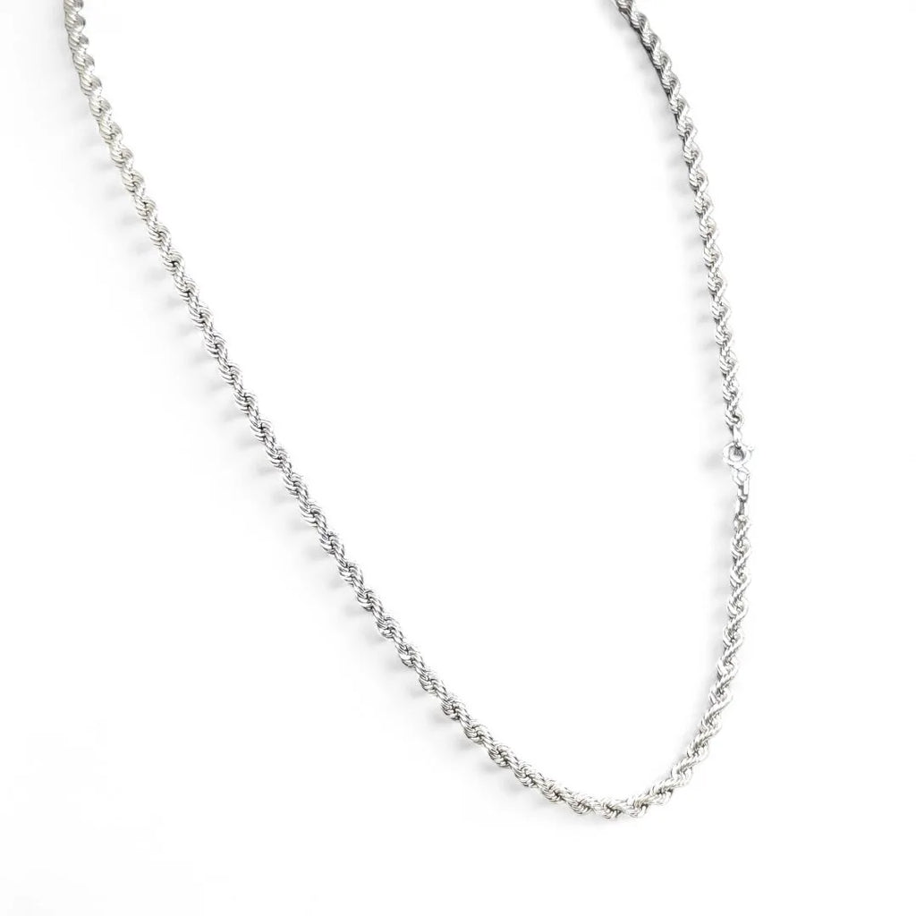 Collana in oro bianco funetta 18 carati lunghezza 50 cm peso 5,9 gr