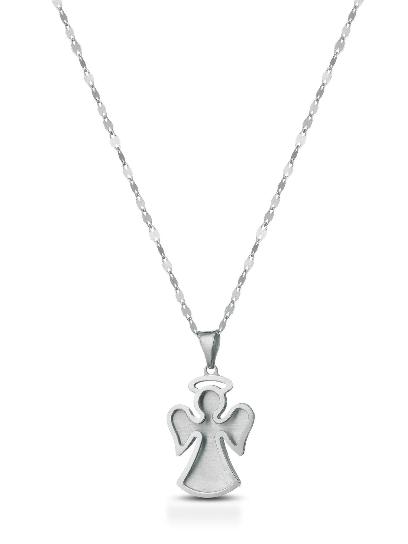 Collana in oro bianco 18kt con pendente angelo