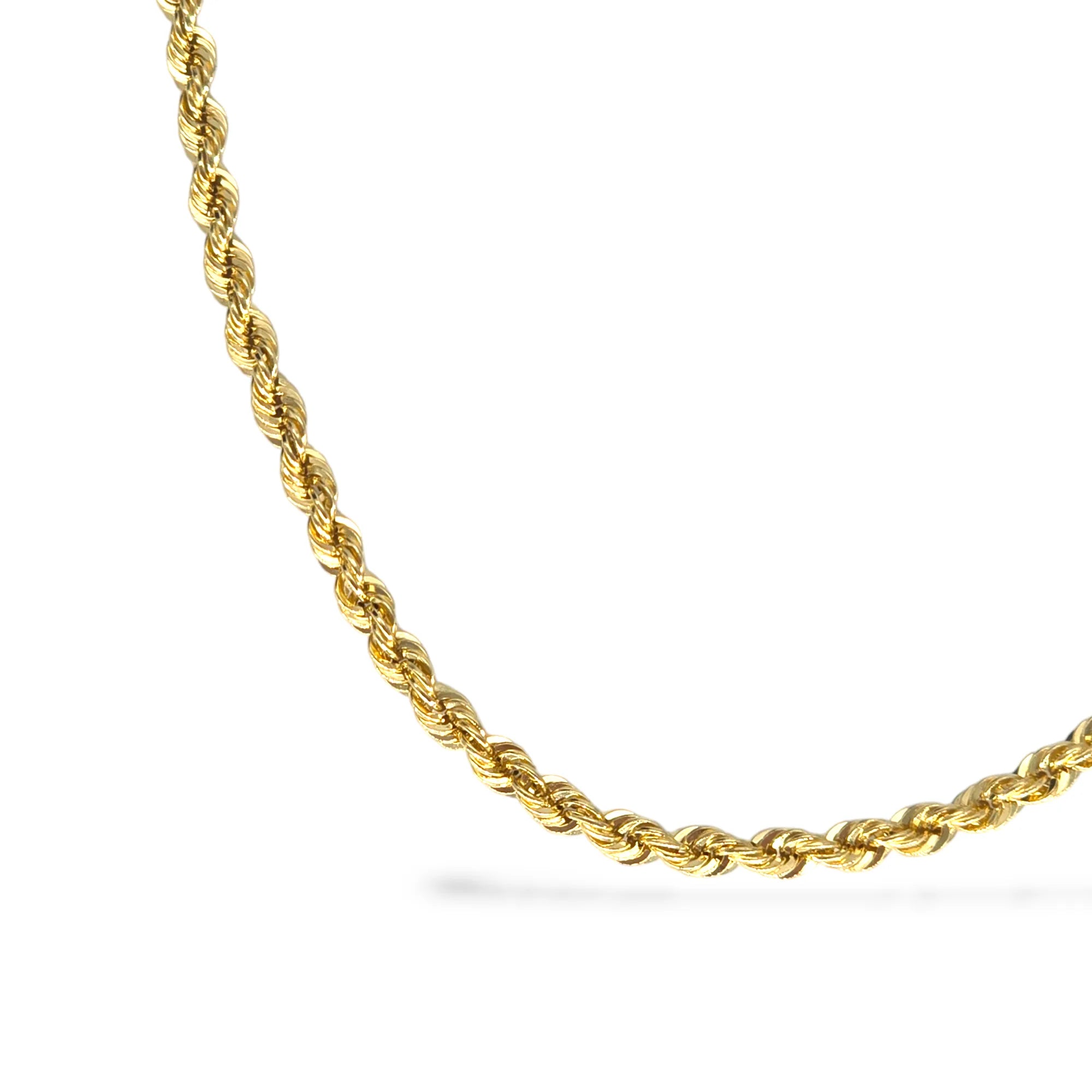 Halskette aus 18 Karat Gelbgold, Kordelkette, 45 cm, 4 mm dick