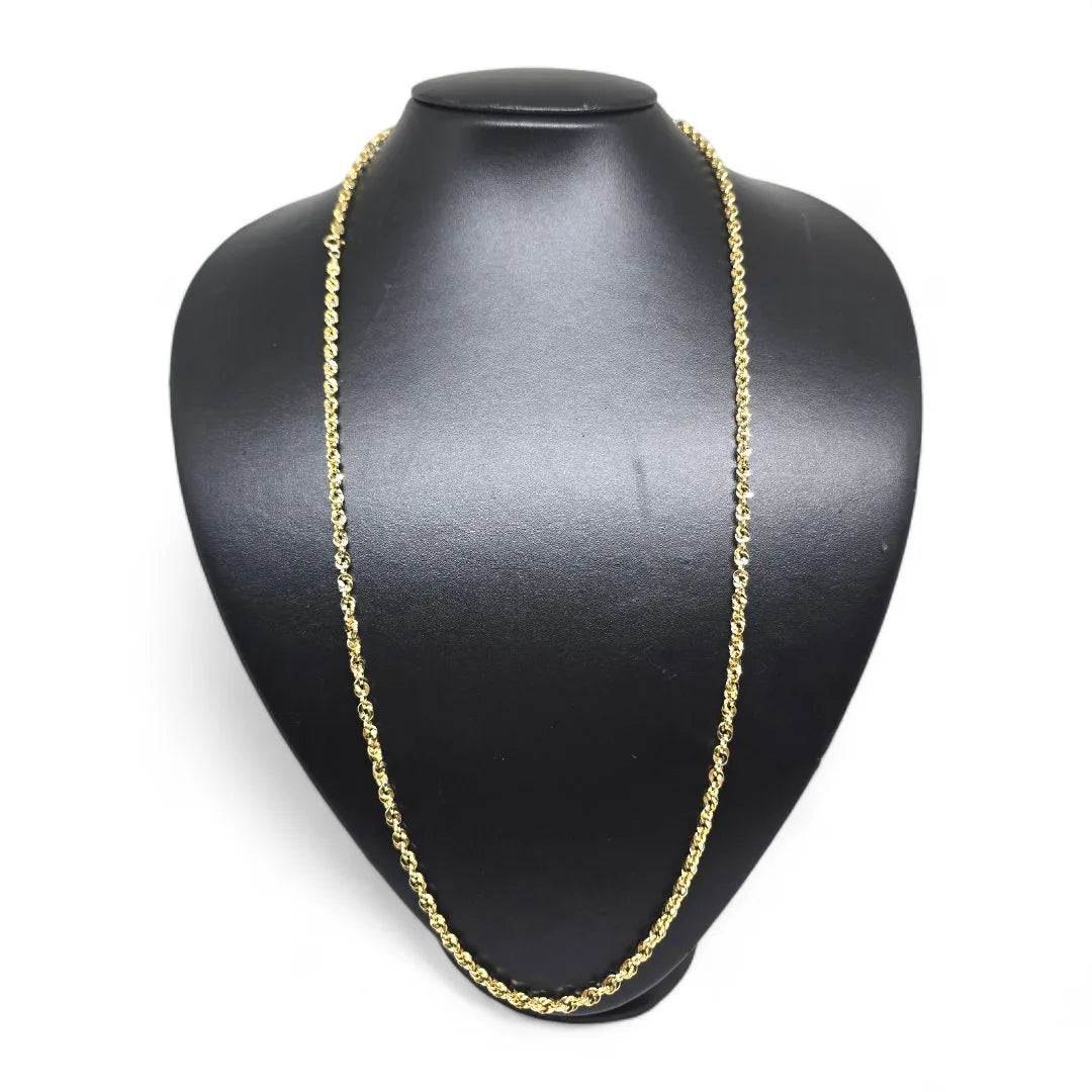 Collana in oro giallo 18 carati modello funetta misura 70 cm