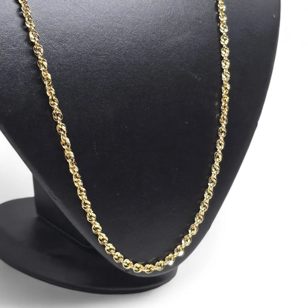 Collana in oro giallo 18 carati modello funetta misura 70 cm