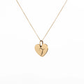 Halskette aus 18 Karat Gelbgold mit Herzanhänger und personalisierter Initiale