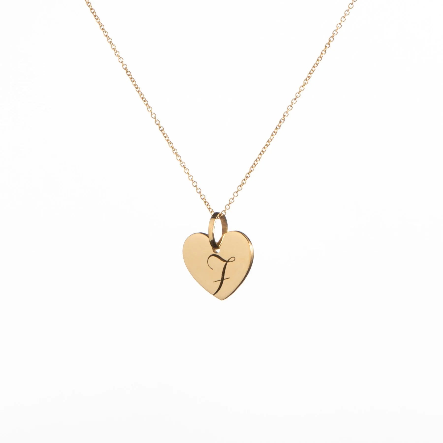 Halskette aus 18 Karat Gelbgold mit Herzanhänger und personalisierter Initiale