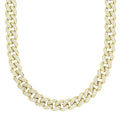 Halskette aus 18 Karat Gelbgold mit Ankerkettenmuster und Zirkonia