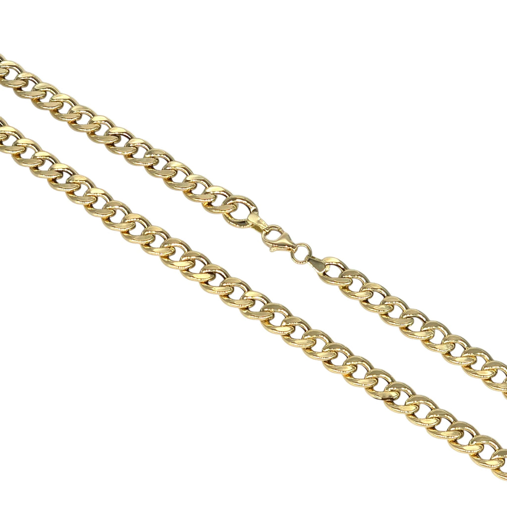 Collana in oro giallo 750 maglia grumetta liscia unisex