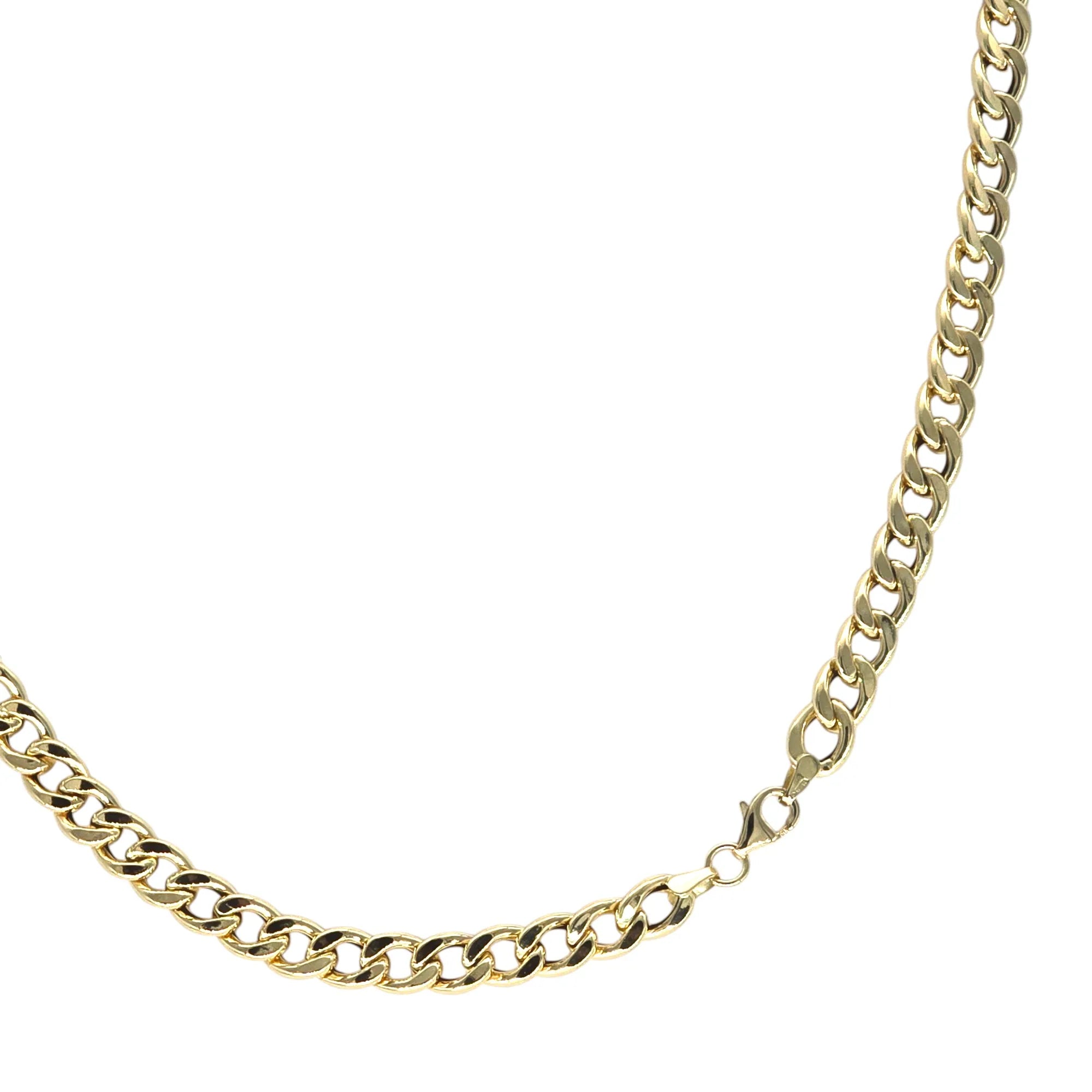 Collana in oro giallo 750 maglia grumetta liscia unisex
