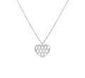 Collana in ottone rodiato con pendente cuore e brillanti