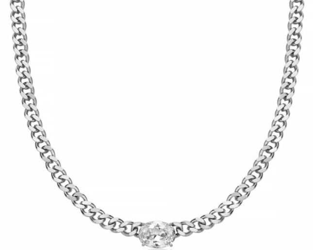 Collana kiara donna in acciaio e zirconi kcld3965b