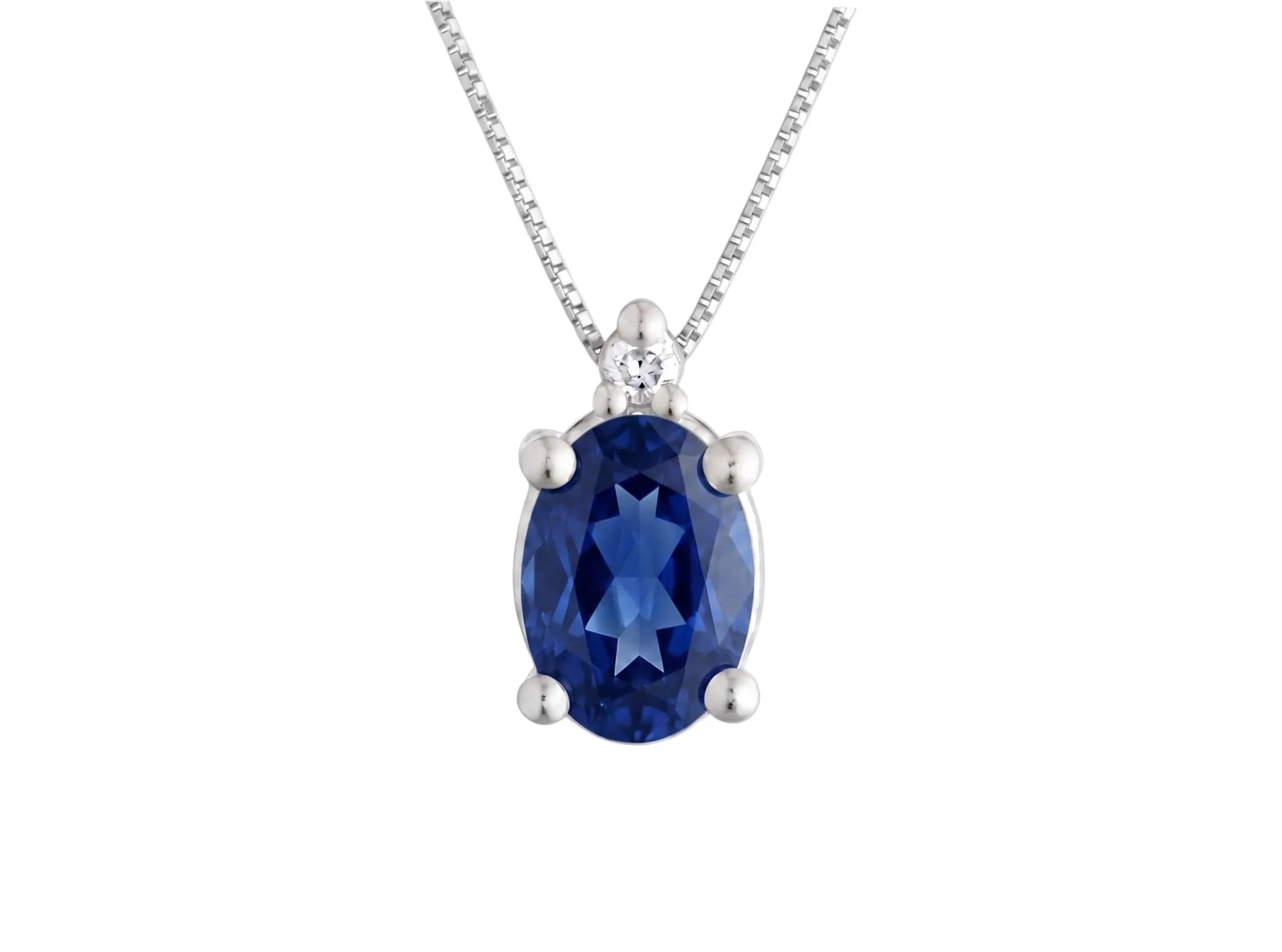 Collana kioto donna in oro 9kt con zaffiro blu