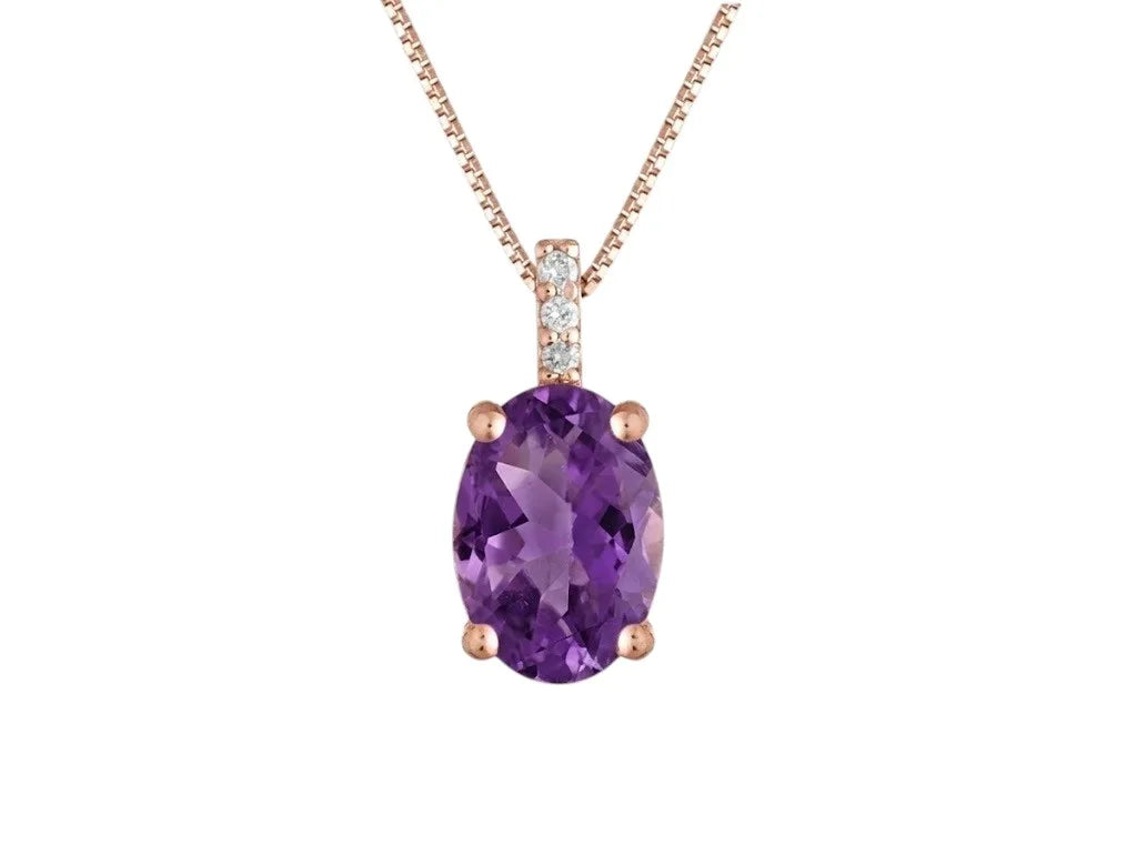 Collana kioto donna in oro 9kt topazio viola ovale