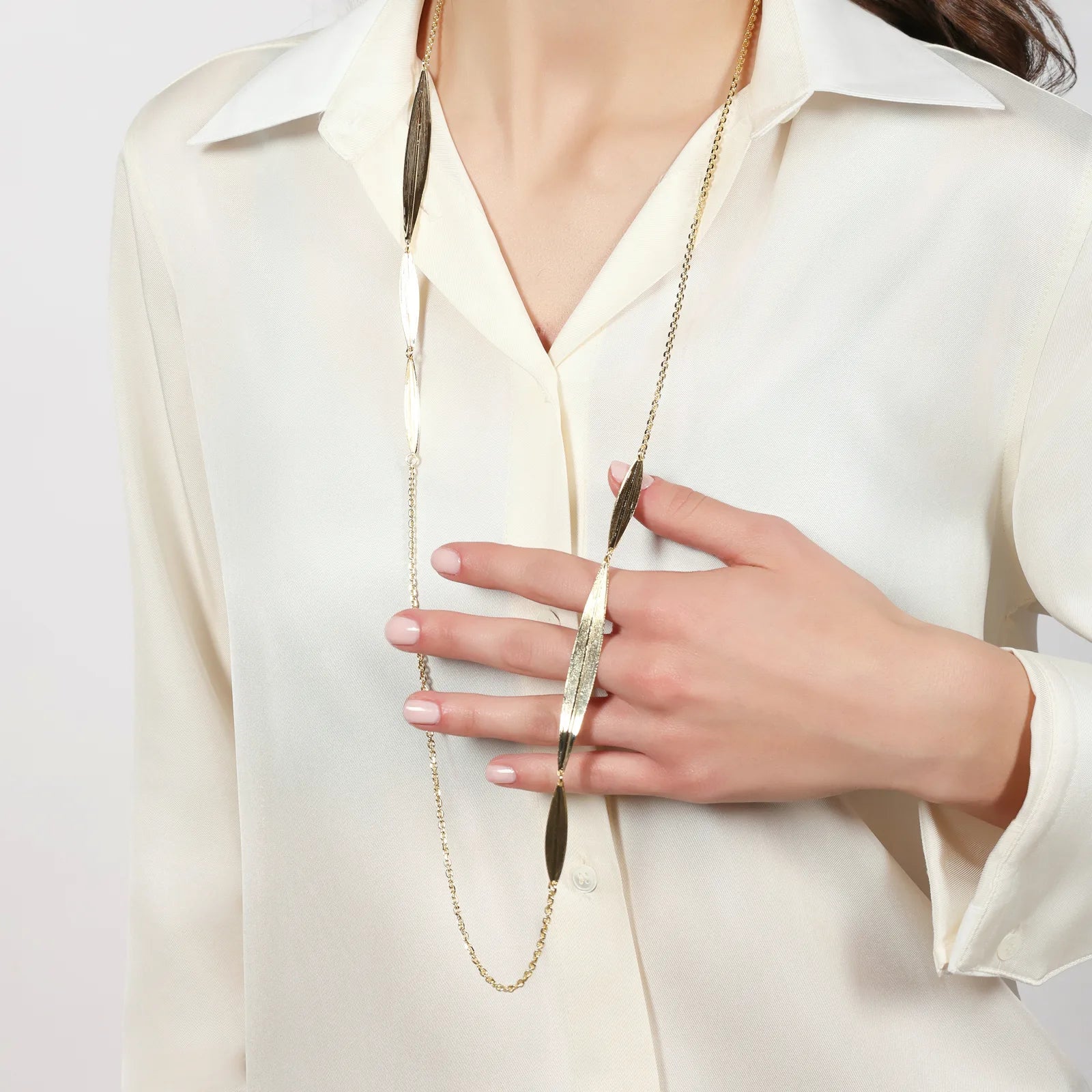 Collana lunga foglie Unoaerre donna 2804