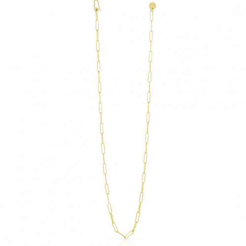 Collana lunga in bronzo dorato con catena paper clip Unoaerre donna 1644