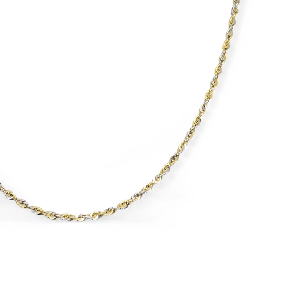Collana modello funetta in oro bicolore 18 kt stile classico 45 cm
