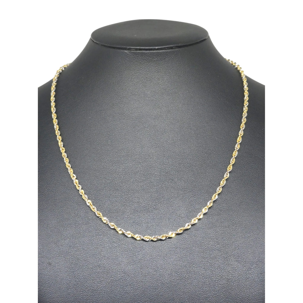 Collana modello funetta in oro bicolore 18 kt stile classico 45 cm