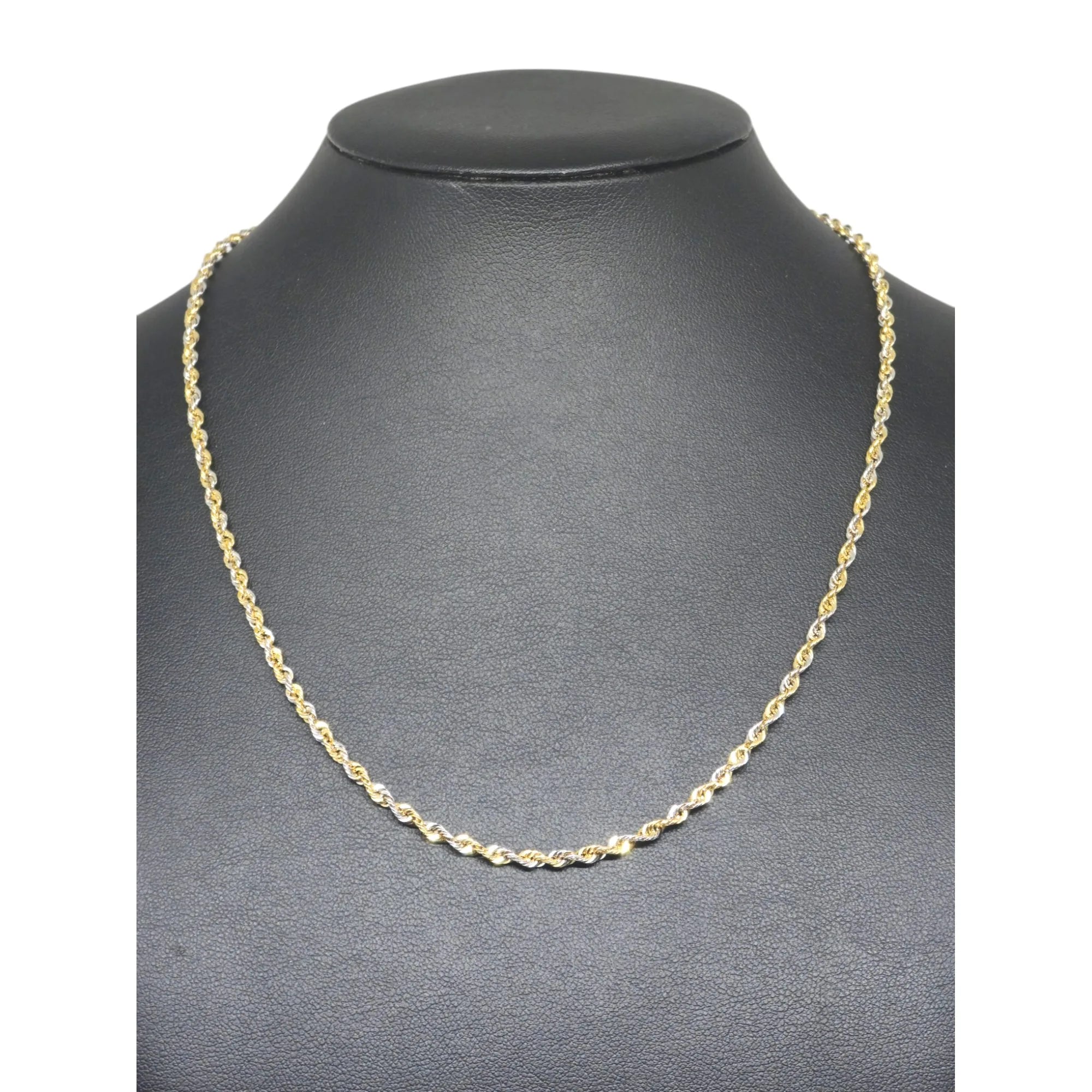 Collana modello funetta in oro bicolore 18 kt stile classico 45 cm