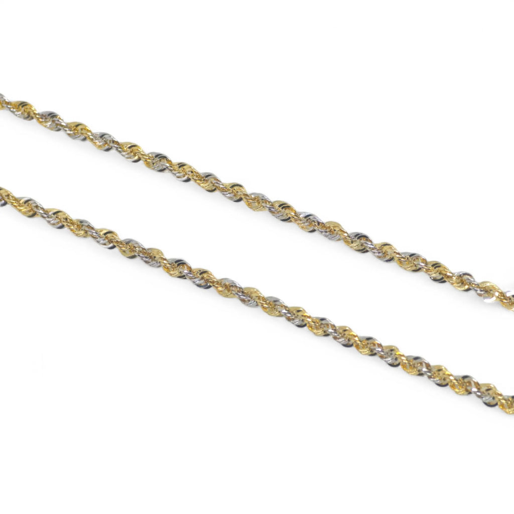 Collana modello funetta in oro bicolore 18 kt stile classico 45 cm