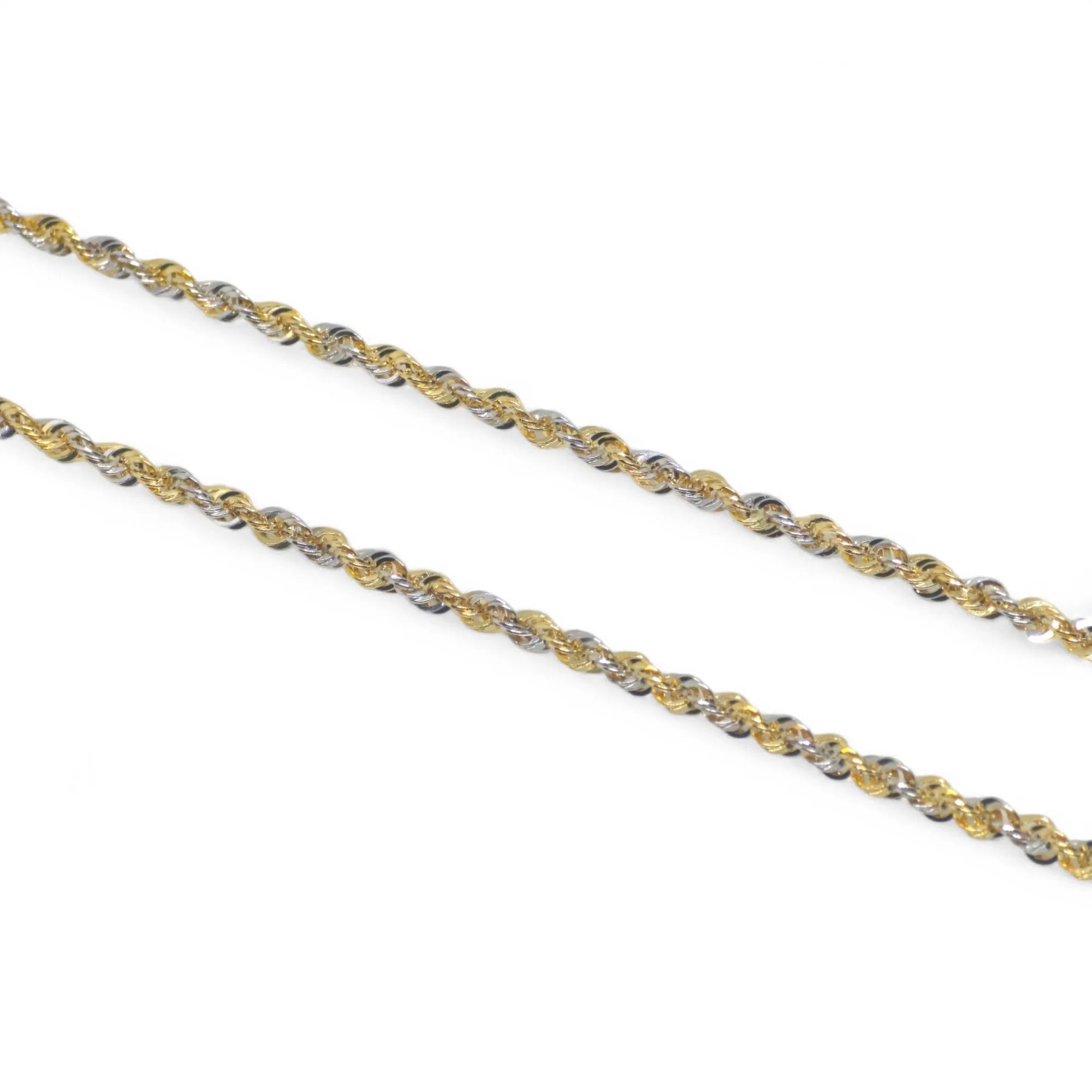 Collana modello funetta in oro bicolore 18 kt stile classico 45 cm