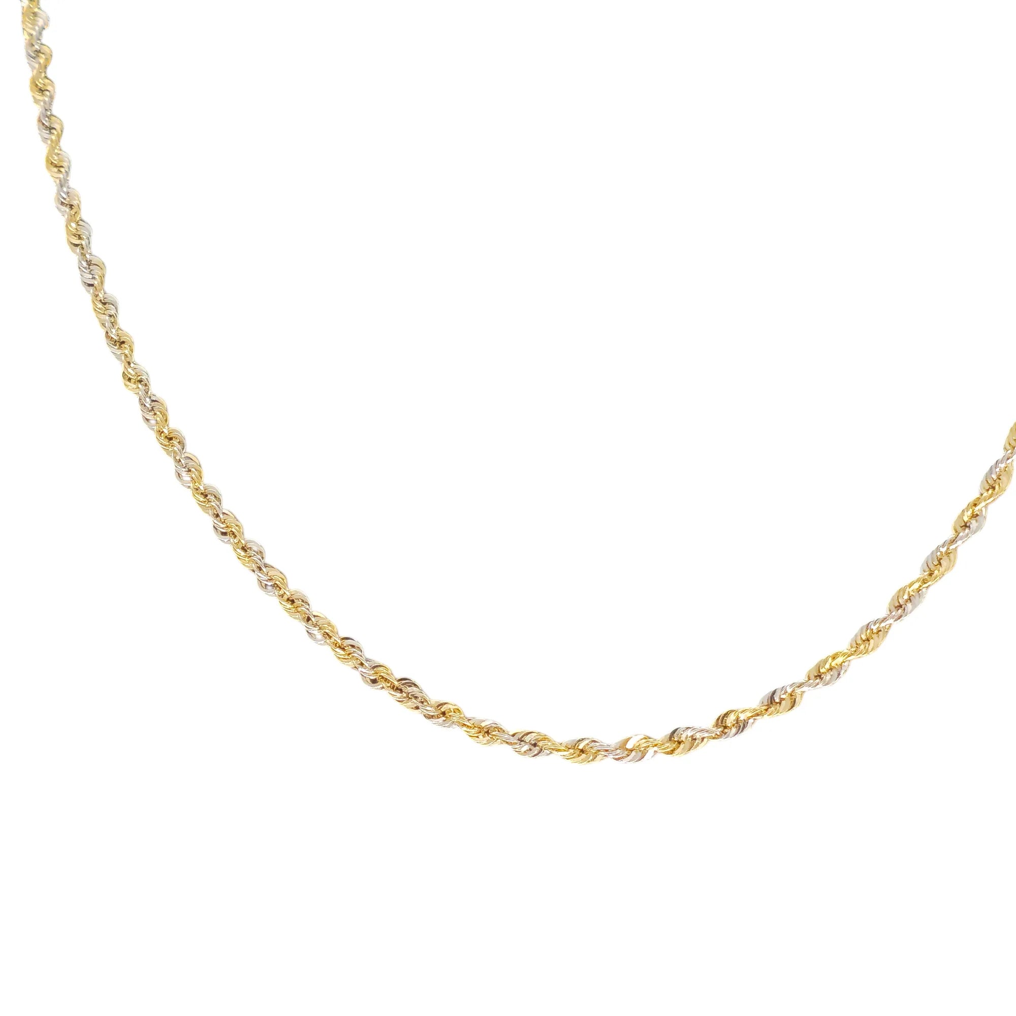 Collana modello funetta in oro bicolore 18 kt stile classico 50 cm