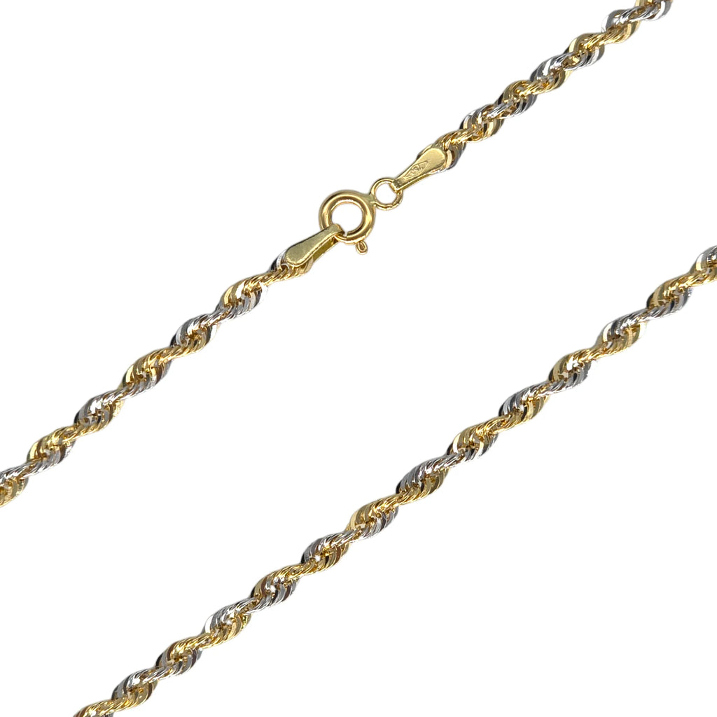 Collana modello funetta in oro bicolore 18 kt stile classico 50 cm