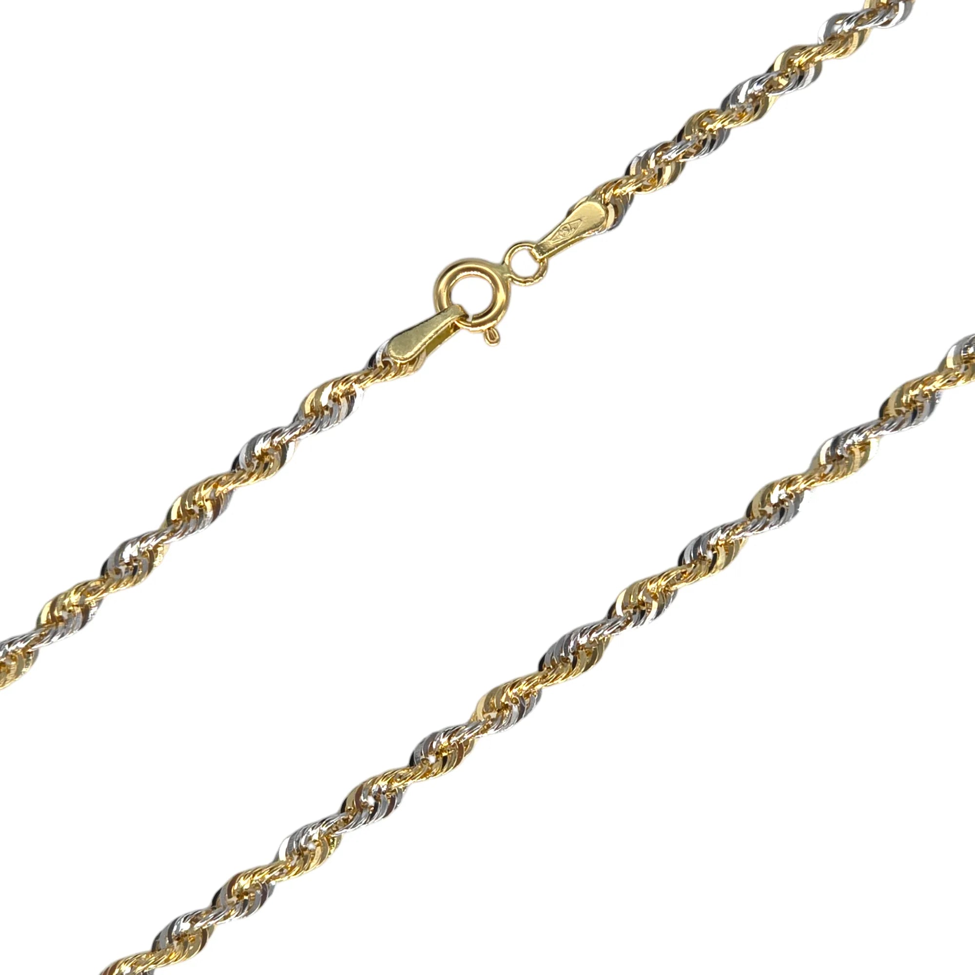 Collana modello funetta in oro bicolore 18 kt stile classico 50 cm