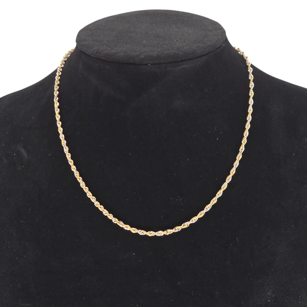 Collana modello funetta in oro bicolore 18 kt stile classico 50 cm