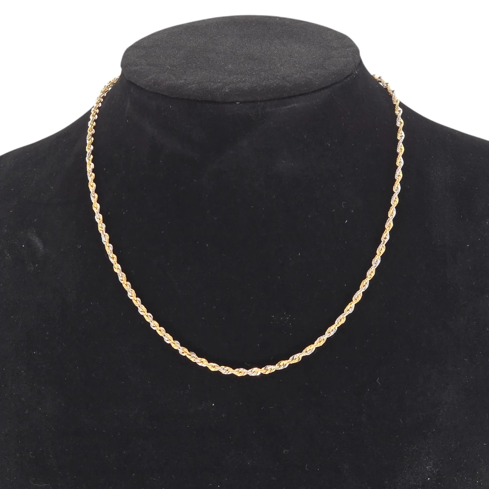 Collana modello funetta in oro bicolore 18 kt stile classico 50 cm